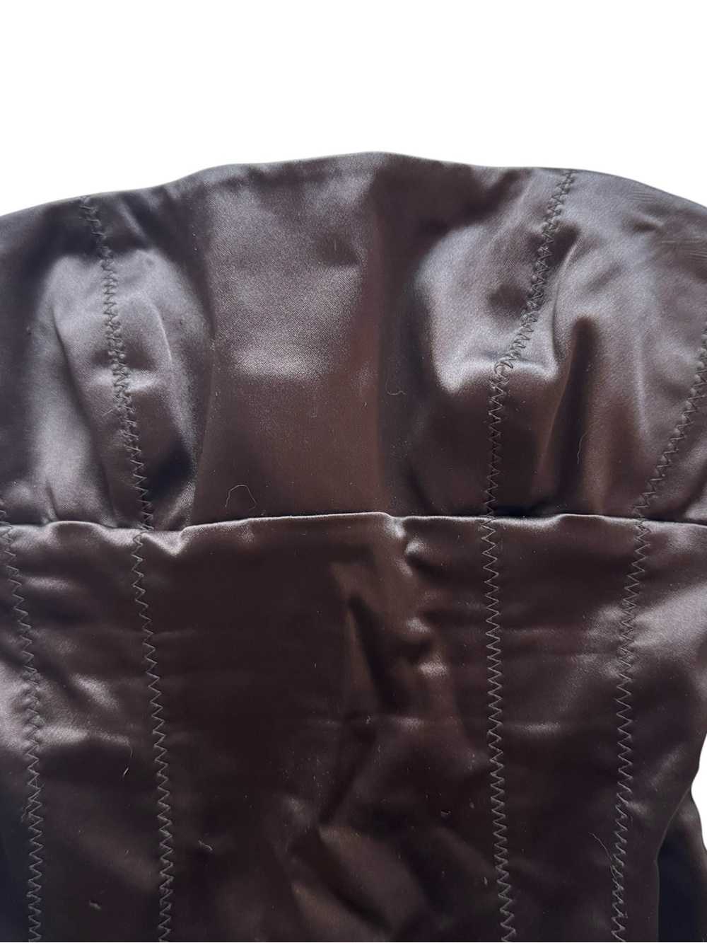 bebe Satin Strapless Bustier midi Dress in Brown